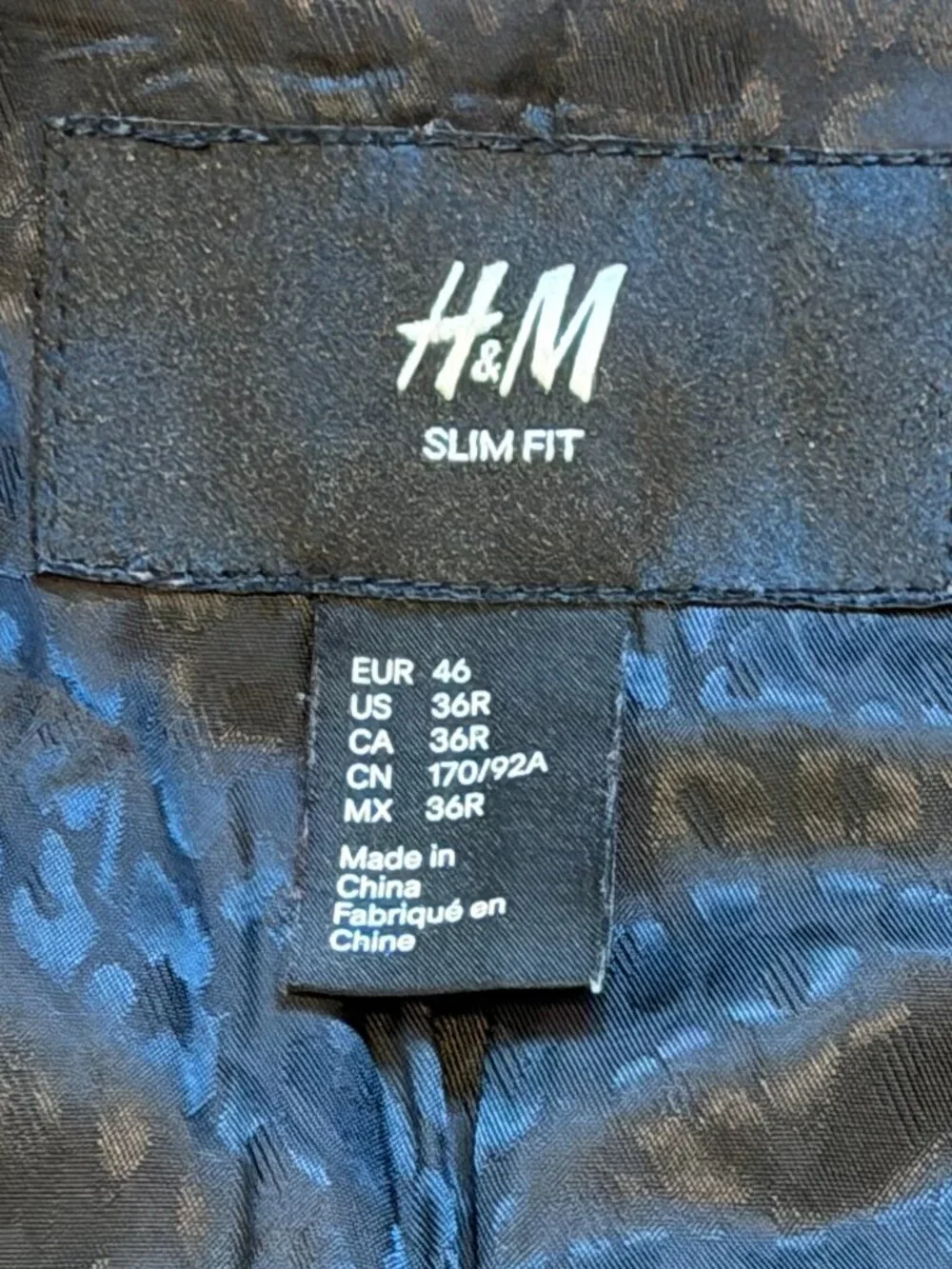 H&M Men’s Slim Fit Sport Coat Blazer Purple Black 36R